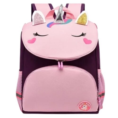 Cartable Fille Personnalisé Licorne Prénom Rouge bordeaux