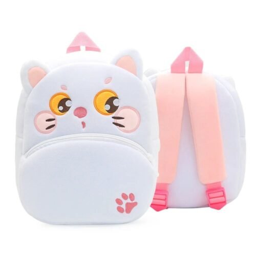 Sac à Dos Personnalisable Maternelle Animaux Chat Blanc