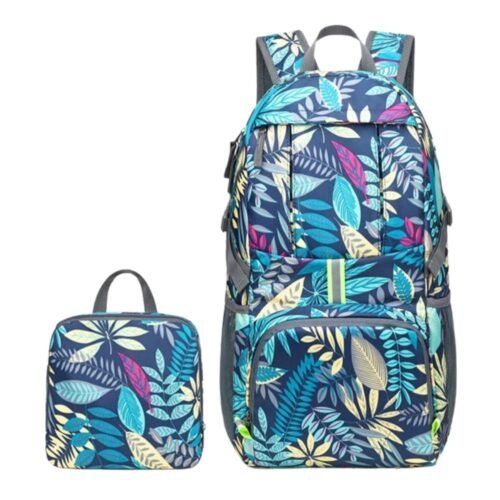 Sac a Dos Pliant 35l Bleu Fleuri