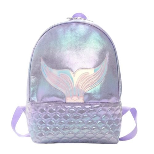 Sac Enfant Personnalisé Doré Sirène Violet